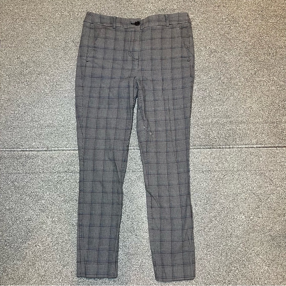 LOFT High Waist Skinny Plaid Ankle Pants Size 4 Career Academia Preppy